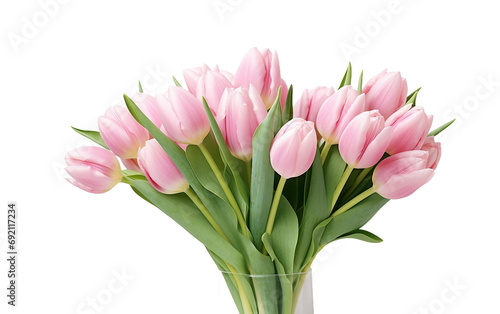 Elegance in Bloom: Pastel Pink Tulips Isolated on Transparent Background PNG. © Sajid