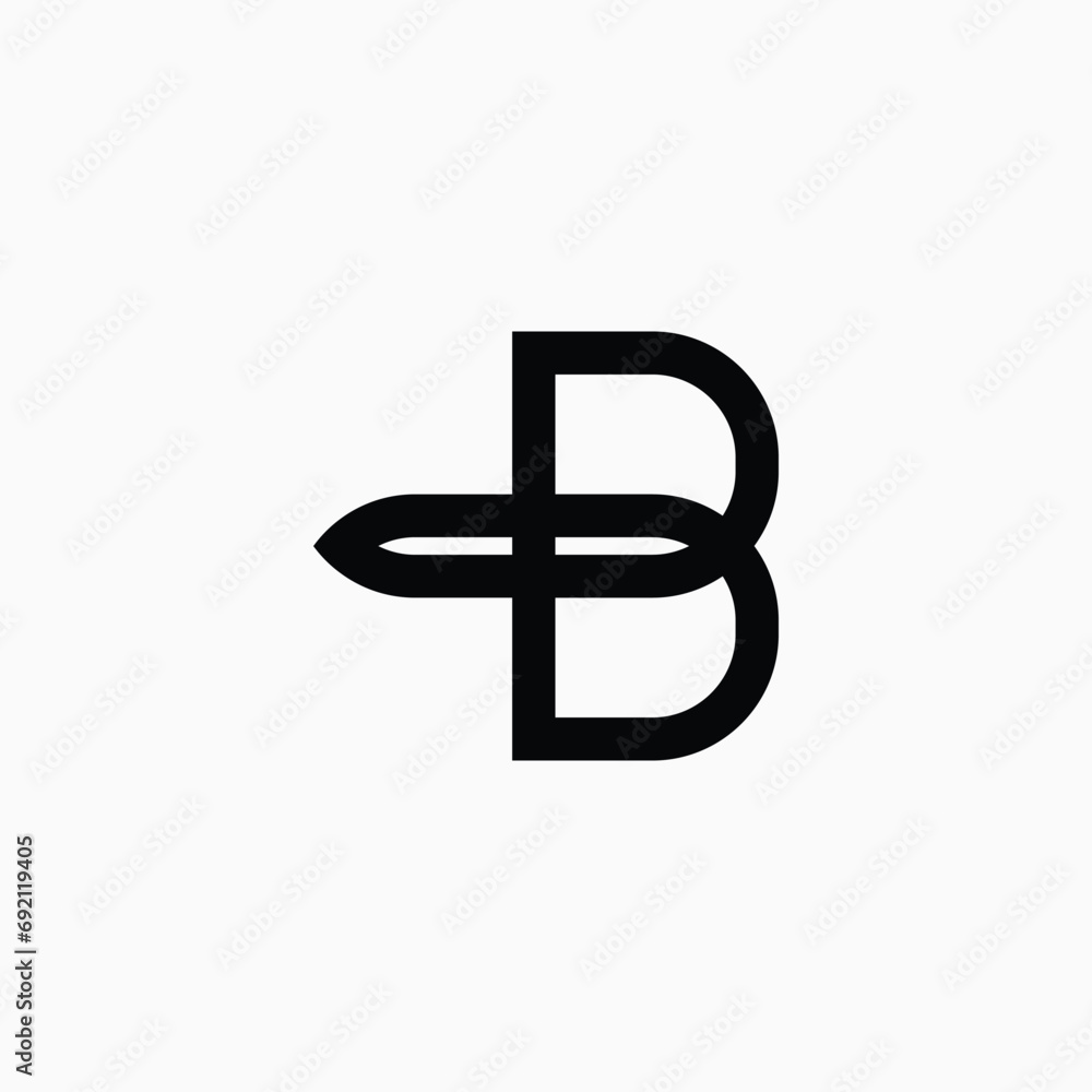 Letter BT or TB initials vector monogram logo and iconic symbol Letter BT or TB initials vector monogram logo and iconic symbol