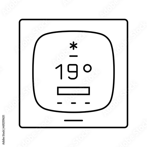 smart thermostat line icon vector. smart thermostat sign. isolated contour symbol black illustration