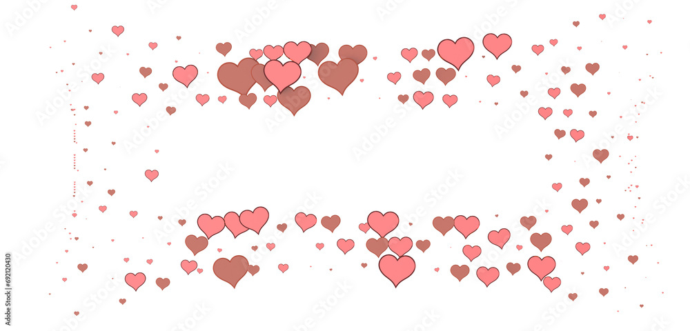Falling love heart confetti 3d illustration Falling love heart confetti 3d illustration