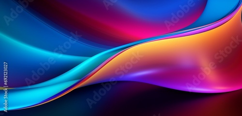 Abstract background with curved neon lines in a 3D render. Stylish wallpaper featuring a rainbow of colors.