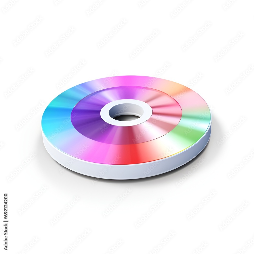 3D Icon of a Disk on White Background 3D Icon of a Disk on White Background