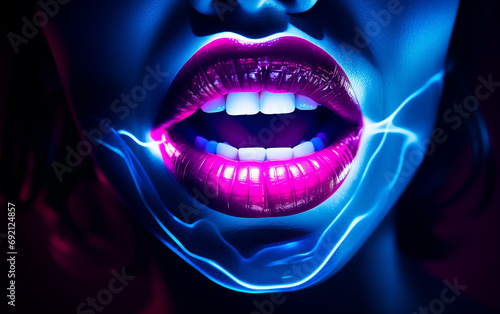 garota de labios neon 