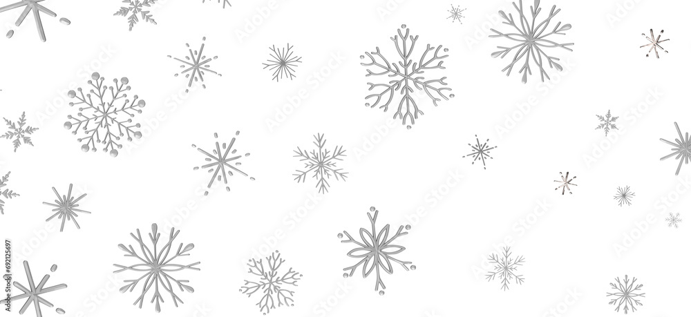 Snowflake Cascade: Mesmerizing 3D Illustration Depicting Descending Christmas Snowflakes Snowflake Cascade: Mesmerizing 3D Illustration Depicting Descending Christmas Snowflakes