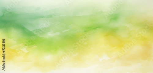 Abstract watercolor background with a light tone. Yellow, green, and white gradient drawing done by hand.