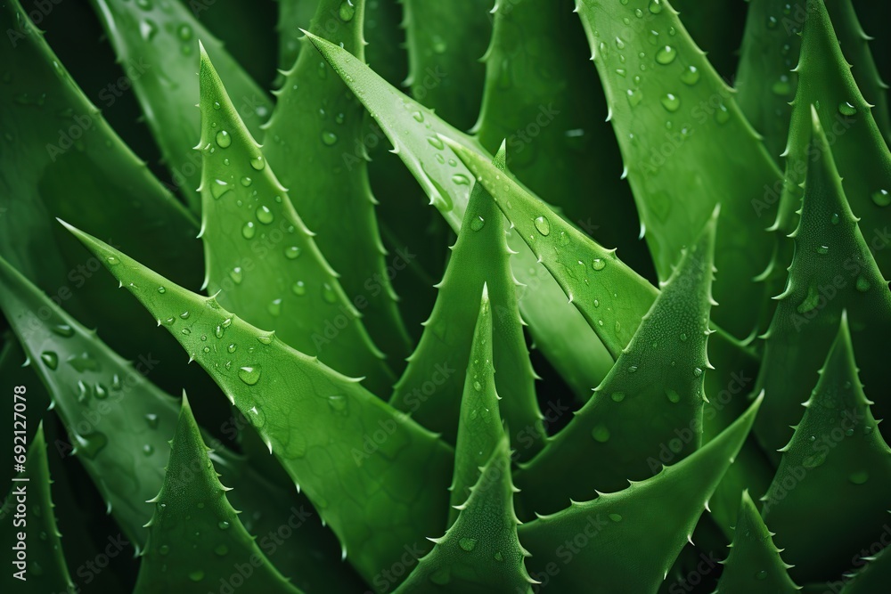 Aloe vera slices with water drops background Aloe vera slices with water drops background