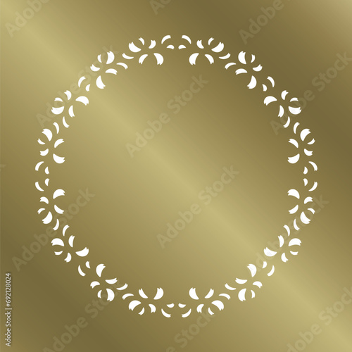 桜をモチーフにした春の飾り枠。高級感あるゴールドのフレームデザイン。字無