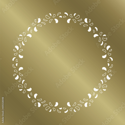 桜をモチーフにした春の飾り枠。高級感あるゴールドのフレームデザイン。字無