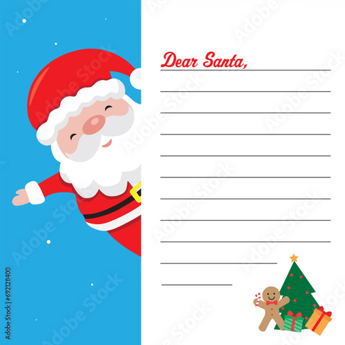 Letter for Santa Claus. Space for text.