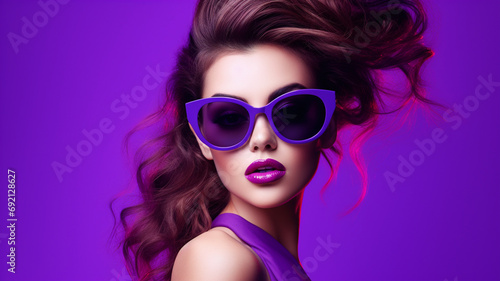 portrait of a beautiful young girl in sunglasses.