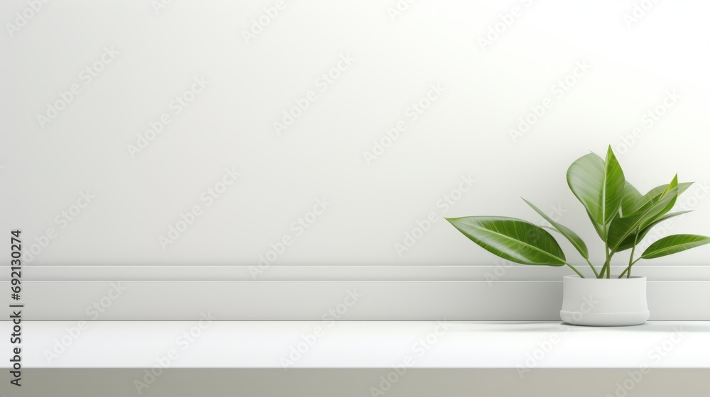 Empty room with shadows of window and flowers and palm leaves.Abstract white studio background for product presentation. Empty room with shadows of window and flowers and palm leaves.Abstract white studio background for product presentation.