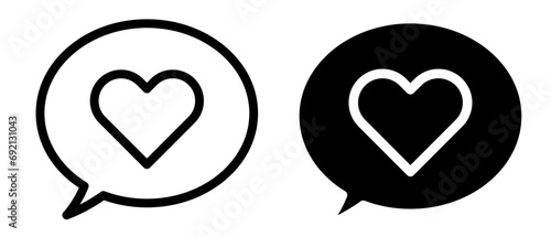 Chat bubble love icon