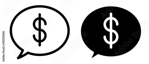 Chat bubble dollar icon