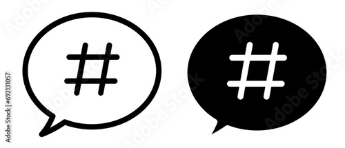 Chat bubble hash icon