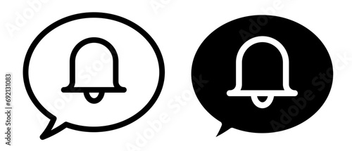 Chat bubble bell icon photo