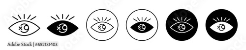 Diabetes eye icon. iris or eyeball with retinopathy impairment in eyesight vision sign. blindness diagnosis and clinical treatment of diabetic eye vector set. glaucoma blood in diabetes eye symbol