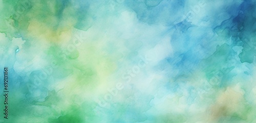 Blue and green watercolor background texture, aged painted watercolor blotches in an antique pattern, and an abstract colorful background.