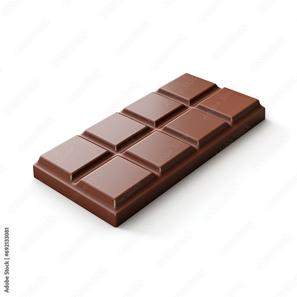 3D Chocolate Bar Icon on White Background 3D Chocolate Bar Icon on White Background
