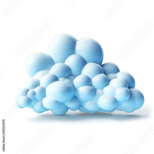3D Cloud Icon on White Background