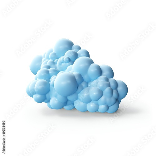 3D Cloud Icon on White Background