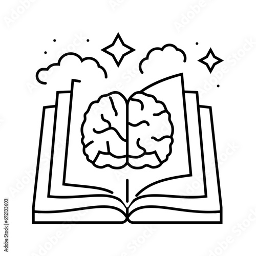 mindful journaling mental health line icon vector. mindful journaling mental health sign. isolated contour symbol black illustration
