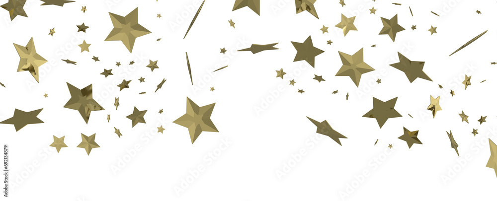 Fototapeta premium Yuletide Star Descent: Striking 3D Illustration Showcasing Falling Festive Stellar Fragments