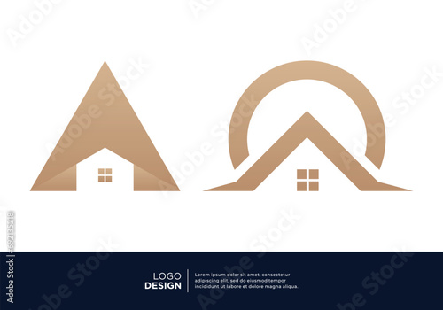 Letter A building real estate logo design collection.