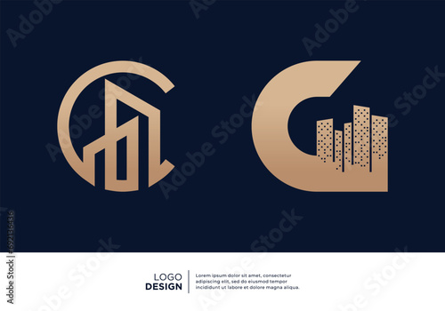 Building construction letter C logo designs collection.