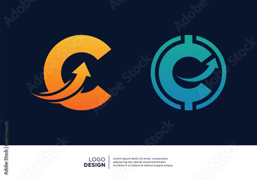 Set of letter C logo designs for marketing, investment and business.