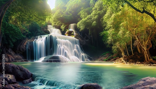 waterfall in jungle suitable as background or banner