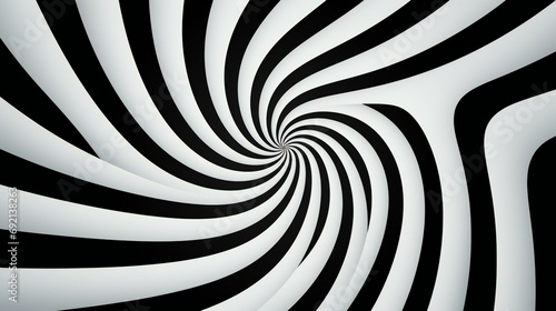 Infinite Spiral  A Journey into the Depths of a Black and White Striped Vortex