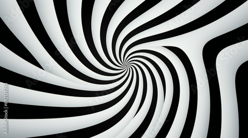 Infinite Spiral: A Journey into the Depths of a Black and White Striped Vortex