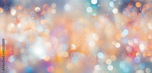 Defocused spots in a festive Christmas abstract background light hues long photo banner design.