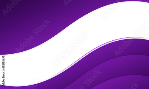 Abstract realistic purple background with curve wavy lines and layers shadow