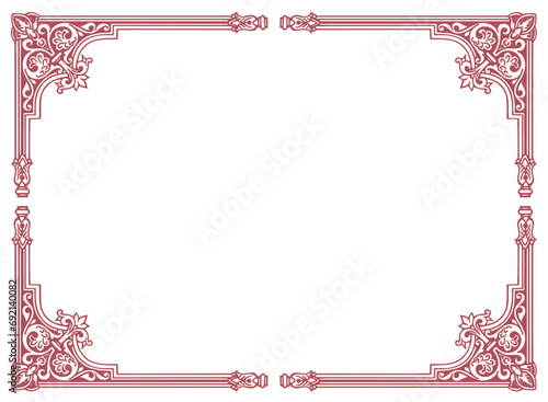 vintage frame with ornament, frame for a text and photo vector illustration