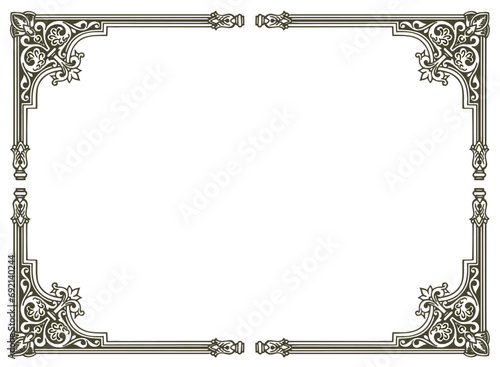 vintage frame with ornament, frame for a text and photo vector illustration