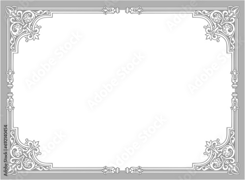 vintage frame with ornament, frame for a text and photo vector illustration