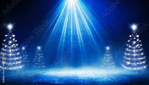 blue background with a spotlight for night performance abstract christmas