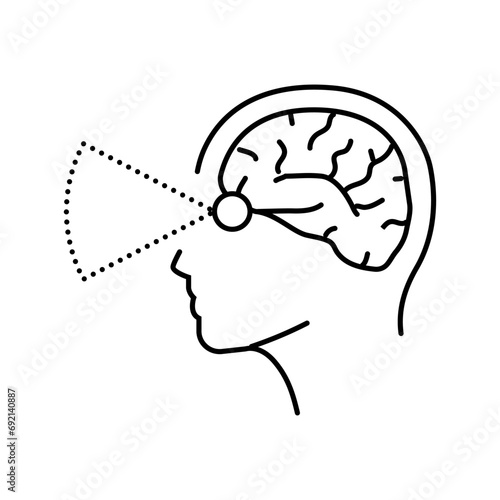 visual perception occupational therapist line icon vector. visual perception occupational therapist sign. isolated contour symbol black illustration