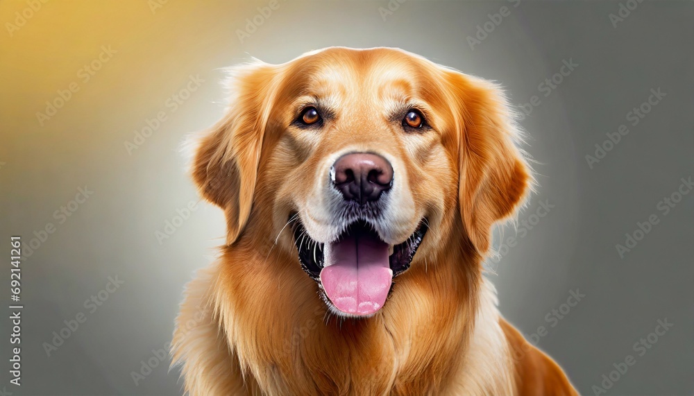 a joyful golden retriever dog on a background generative ai