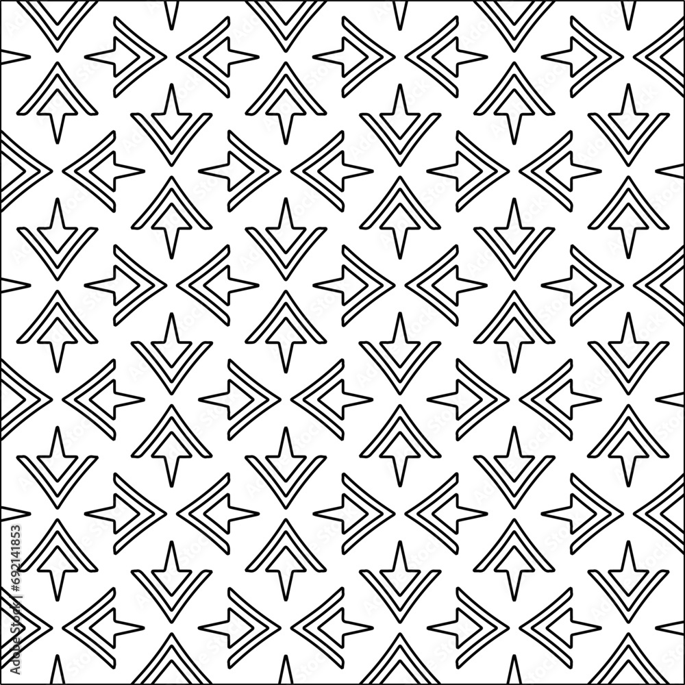 Figures from lines.Black pattern on white wallpaper for web page, textures, card, poster, fabric, textile. Abstract background.Repeating background image.White texture. Lines form shapes. Figures from lines.Black pattern on white wallpaper for web page, textures, card, poster, fabric, textile. Abstract background.Repeating background image.White texture. Lines form shapes.