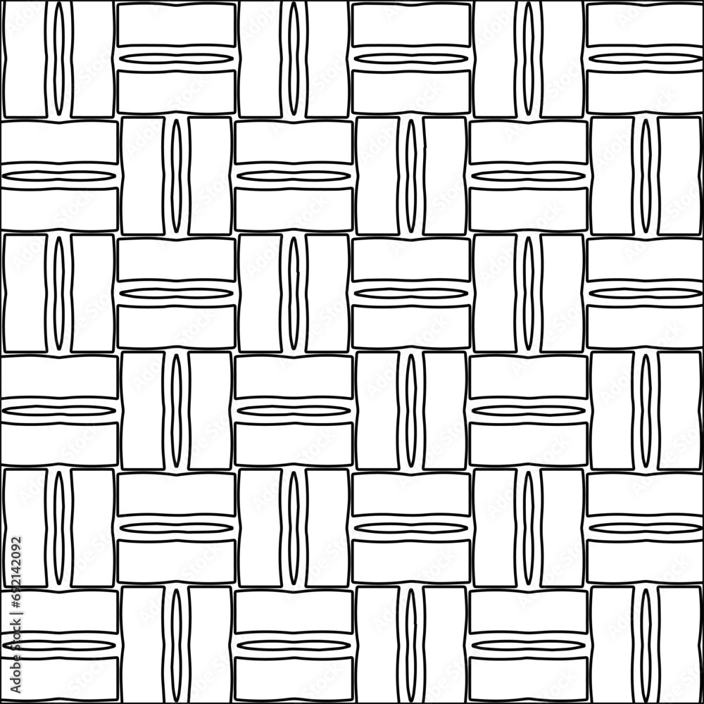 Figures from lines.Black pattern on white wallpaper for web page, textures, card, poster, fabric, textile. Abstract background.Repeating background image.White texture. Lines form shapes. Figures from lines.Black pattern on white wallpaper for web page, textures, card, poster, fabric, textile. Abstract background.Repeating background image.White texture. Lines form shapes.