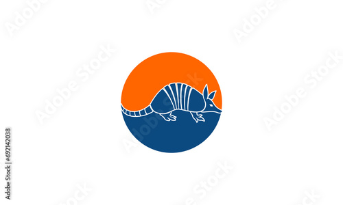 armadillo icon logo design vector