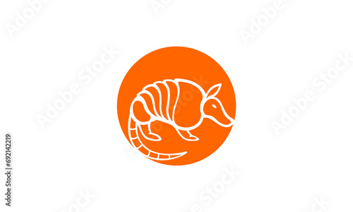 armadillo icon logo design vector