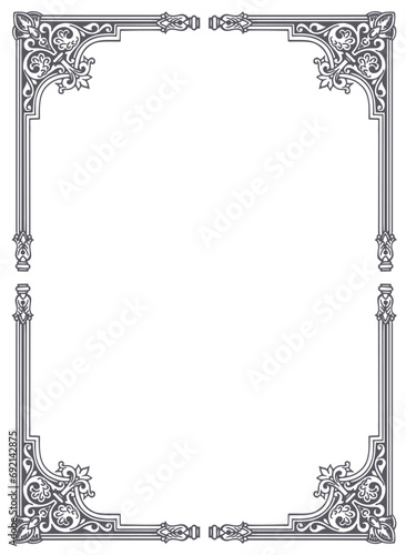 vintage frame with ornament, frame for a text and photo vector illustration