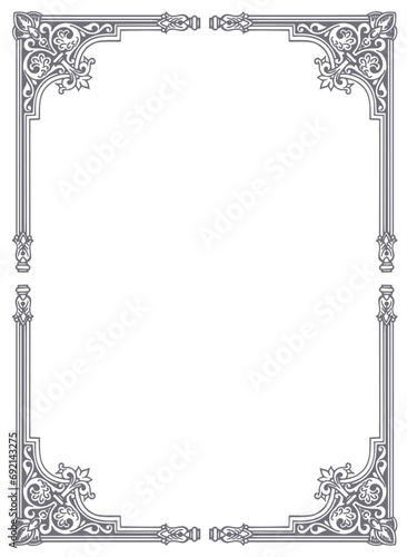 vintage frame with ornament, frame for a text and photo vector illustration
