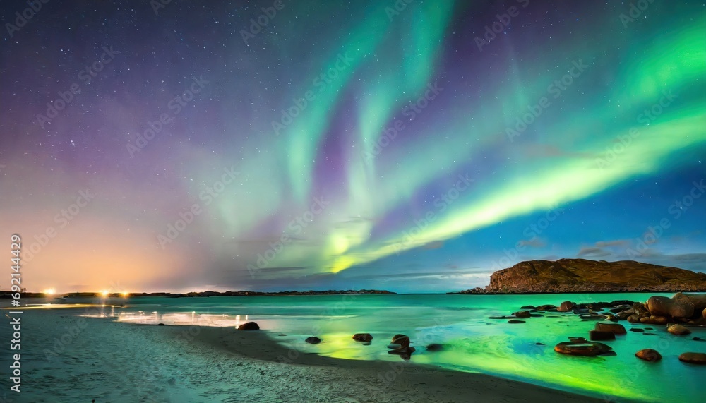 Northern lights landspace. Northern lights landspace.