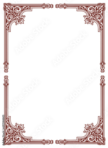 vintage frame with ornament, frame for a text and photo vector illustration