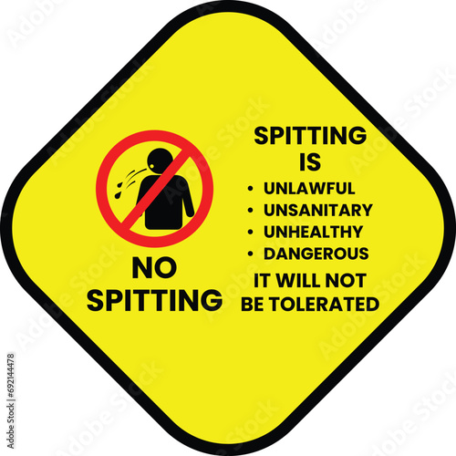 No spitting yellow sign vector