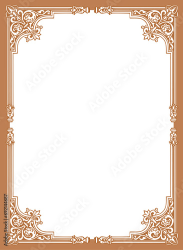 vintage frame with ornament, frame for a text and photo vector illustration